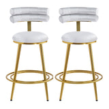 Christopher Knight Home® - Noble House - - 27.65'' Modern Counter Stools Set Of 2,Light Gray Velvet Counter Stools With Iron Frame,Soft Back And Cushion,Footrest,Suitable For Kitchen/Bedroom/Dining Room