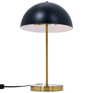 English Elm Ashcroft Furniture - Modern Stratos Table Lamp Gold Base Black Outer White Inner Dome Shade Minimalist Bedside Light B183P315114