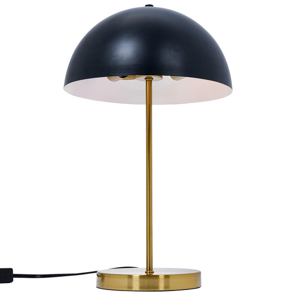English Elm Ashcroft Furniture - Modern Stratos Table Lamp Gold Base Black Outer White Inner Dome Shade Minimalist Bedside Light B183P315114