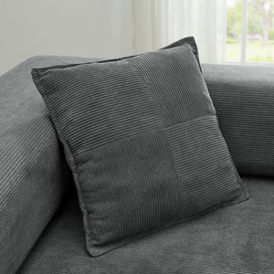 English Elm 108'' Modular Cloud Sectional Corduroy Couch with Fold Flat Backrest for Living Rooms Grey W1117S00292