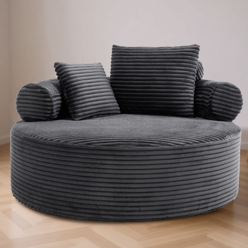 English Elm Round Sectional Sleeper Sofa Memory Foam Cloud Couch for Contemporary Living Spaces W3224P444274