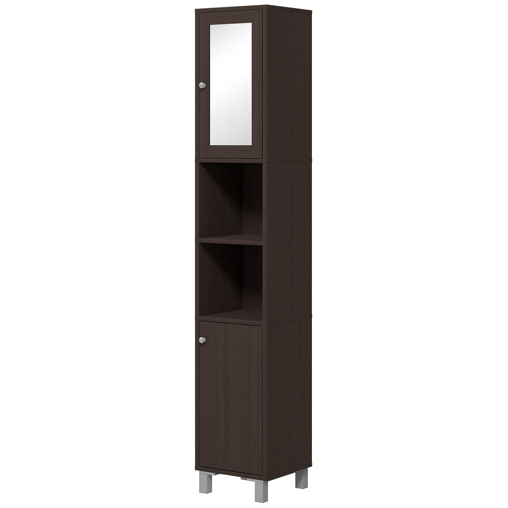 English Elm Kleankin Tall Bathroom Storage Cabinet With Mirror - Stylish Freestanding Tower For Organized Spaces W2225P217002