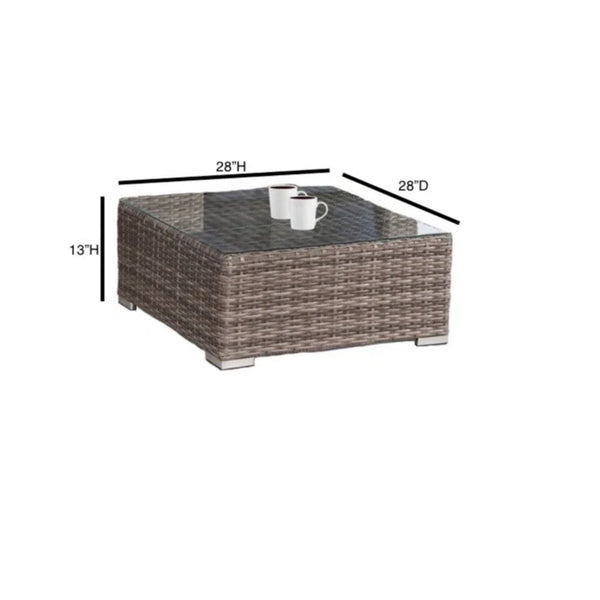 English Elm Lsi 7-Piece Fully Assembled Wicker Sectional Sofa Set With Coffee Table For Outdoor Comfort & Style B120S00065