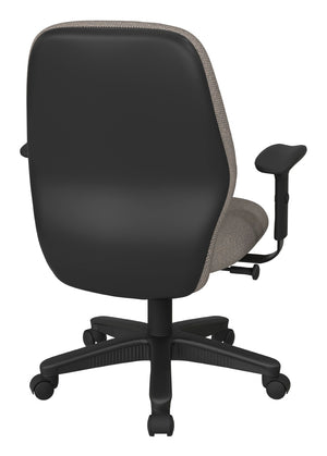OSP Home Furnishings Mid Back Ergonomic Manager Chair with Synchro Tilt Lumbar Support and Padded Arms Gold Dust 3121-294