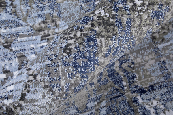 Feizy Rugs Gaspar Modern Bohemian Distressed Rug - Stunning Abstract Designs, Durable & Stain Resistant For Every Home Blue,Gray,Taupe Polypropylene,Polyester 7873834flblslgp18