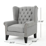 Christopher Knight Home® - Noble House - Laird Traditional Winged Grey Fabric Accent Chair