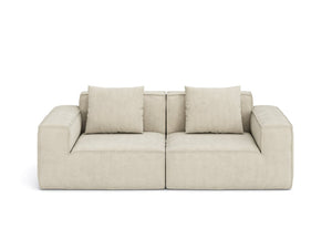 English Elm Modular Corduroy Velvet Sleeper Sofa Convertible Two Piece Set for Living Rooms W3147S00006