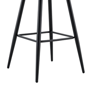 English Elm Set of 2 Chenille Upholstered Counter Stools with Iron Legs for Kitchen Islands Beige,Black W3875P370851