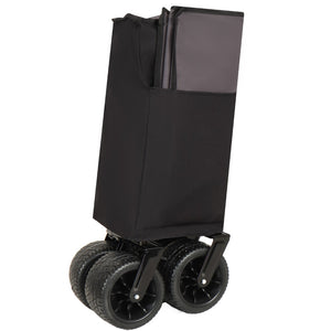 English Elm Multi-functional Folding Wagon with All-terrain Wheels Adjustable Handle Outdoor Hauler W2932P289380