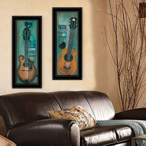 English Elm "tune My Heart" Inspirational 2-piece Framed Typography Art Set for Gallery Walls B06787250
