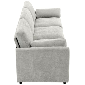 English Elm 89" Plush Chenille 3-Seater Sofa with Double-Layer Cushions, Deep Seating, Removable Lumbar Pillow, Elegant Stitching LIGHT GREY N719P251497R