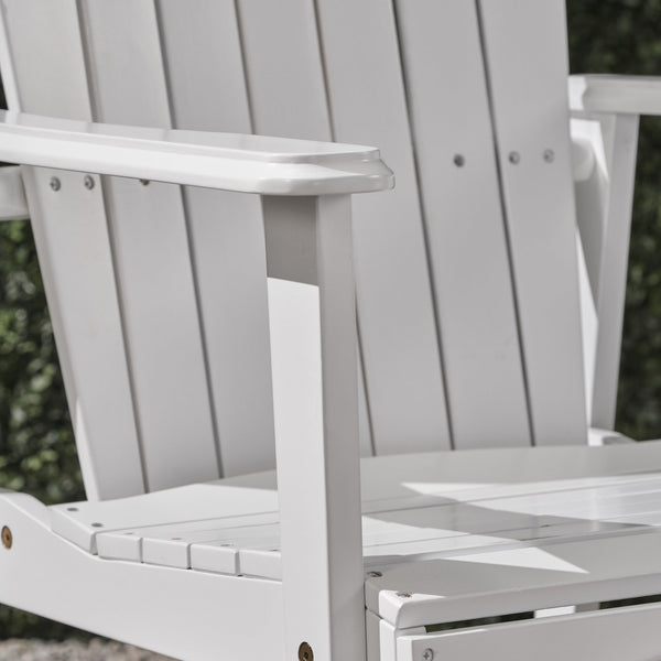 English Elm Christopher Knight Home® - Outdoor Acacia Wood Adirondack Dining Chairs Set of 2 — Weather-Resistant Patio Armchairs with Rustic Charm and Comfort White 64844.00WHI