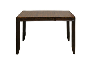 English Elm Wallace & Bay - Brown Transitional Gathering Height Table with Leaf - Caramel & Burnt Sugar Wood, 36–54" Extendable B361P383858