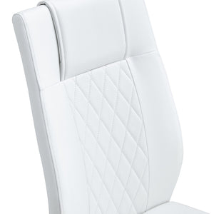 English Elm Table Modern Luxurious Glass Dining Set With 8 Ergonomic Chairs, Gold Legs & White Pu Upholstery W1151S02588-GIGA