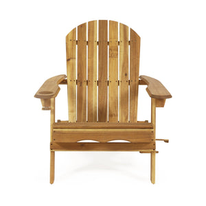 English Elm Christopher Knight Home® - BELLWOOD Teak Adirondack Chair with Folding Design, Cup Holders & Rustic Outdoor Comfort N776P344079T