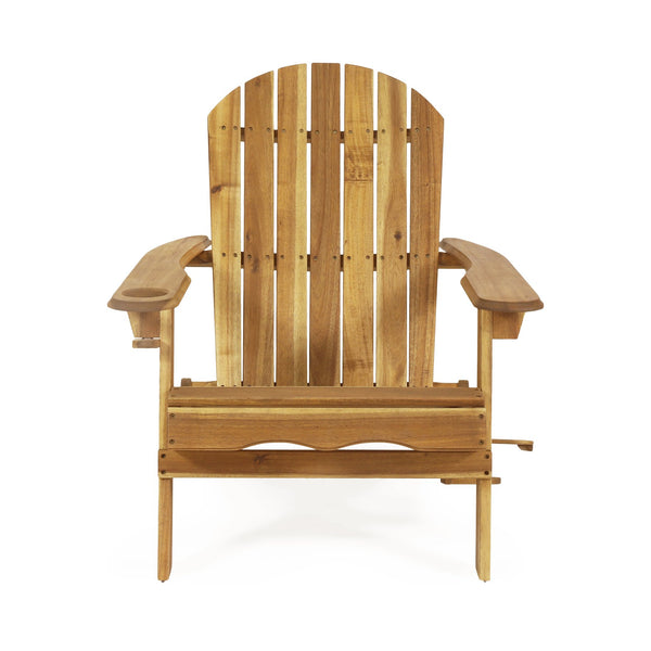 English Elm Christopher Knight Home® - BELLWOOD Teak Adirondack Chair with Folding Design, Cup Holders & Rustic Outdoor Comfort N776P344079T