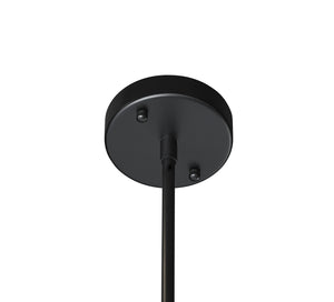 Sunpan Deimos Chandelier - Modern Ceiling Light with Smoke Grey Glass and Black Iron, Perfect for Any Space Small - 31W x 31D x 49H