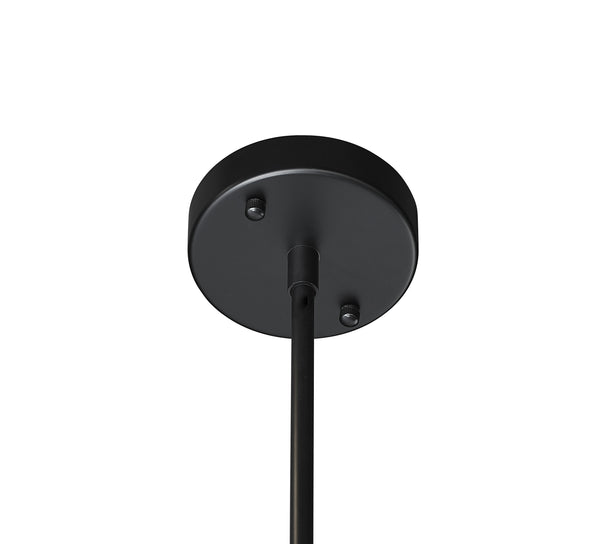 Sunpan Deimos Chandelier - Modern Ceiling Light with Smoke Grey Glass and Black Iron, Perfect for Any Space Small - 31W x 31D x 49H