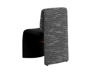 Sunpan DUNNINGTON Dining Chair - Modern Elegance with Textured Upholstery and Sleek Metal Support Design Black 112874