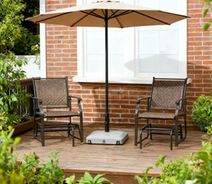 English Elm Metal Powder Coated Square Patio Umbrella Base 41 Pound Weighted Outdoor Stand T3971P426219