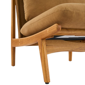 English Elm Vista Mid-century Accent Chairs Mocha Upholstered Natural Wood Frame Set of 2 N767P366304M