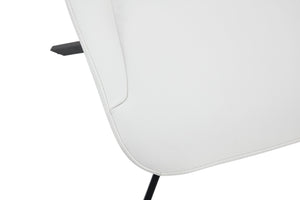 English Elm Dining Chairs Set Of 2 - Elegant Swivel Design With Scratch-Resistant Leather & Metal Frame, White W3493P347179