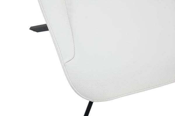 English Elm Dining Chairs Set Of 2 - Elegant Swivel Design With Scratch-Resistant Leather & Metal Frame, White W3493P347179