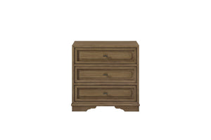 English Elm 3-drawer Nightstand with Cedar Lining Usb Port and Felt Top Drawer Bedroom Storage B2699P439935