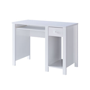 English Elm Student Compact Writing Desk - 39” White Home Office Solution With Keyboard Drawer & Storage Shelf B107P269929-GIGA
