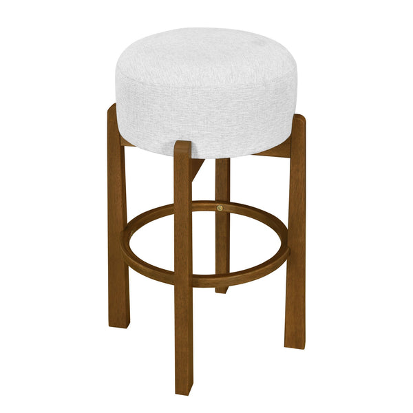 English Elm Christopher Knight Home® - Vera Set Of 2 Wooden Barstools With Ivory Upholstery & Dark Walnut Finish For Stylish Comfort N775P333869D