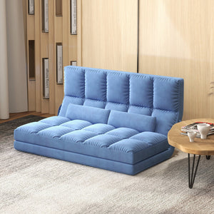 English Elm Homcom Versatile Convertible Sofa Chair Bed, Adjustable Lounge With 2 Pillows For Small Spaces W2225P217472
