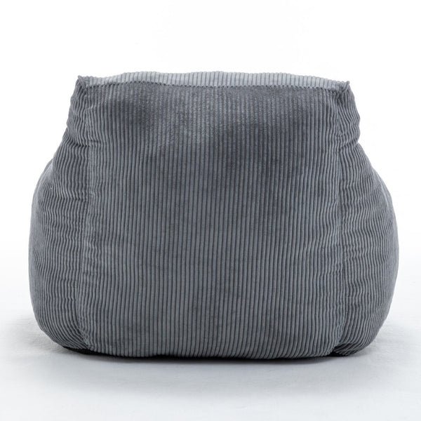 English Elm Giant Corduroy Bean Bag Sofa with Armrests Foam Filled Cozy Adult Lounge Chair Dark Gray W2200P442800