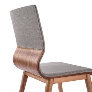 English Elm Robin Mid-century Upholstered Dining Chairs with Tapered Walnut Legs Set of 2 B2736P464880