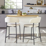 Modern Curved Back Counter Stool - Set of 2 Ivory ALSD7DIV Walker Edison