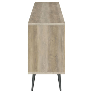 English Elm Greta Scandinavian 2-Door Accent Cabinet in Distressed Pine with Gray Legs, Drawers & Adjustable Shelves B062P358335