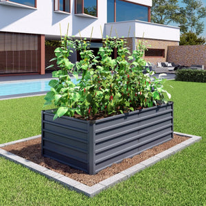 English Elm 6x3x1ft Galvanized Steel Raised Garden Bed Rust Proof Outdoor Planter for Vegetables W3213P464145