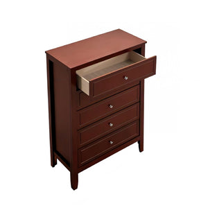 English Elm Daniel Assembled 5-Drawer Chest with English Dovetail Drawers, Metal Hardware & Solid Wood Frame Cherry 51 L x 34 W x 18 H B078P400741