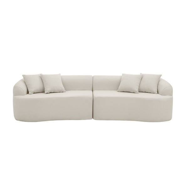English Elm Curved Modular Sectional Sofa with High-Density Foam Compression, No-Assembly Modern Minimalist Comfort Beige W487S00357