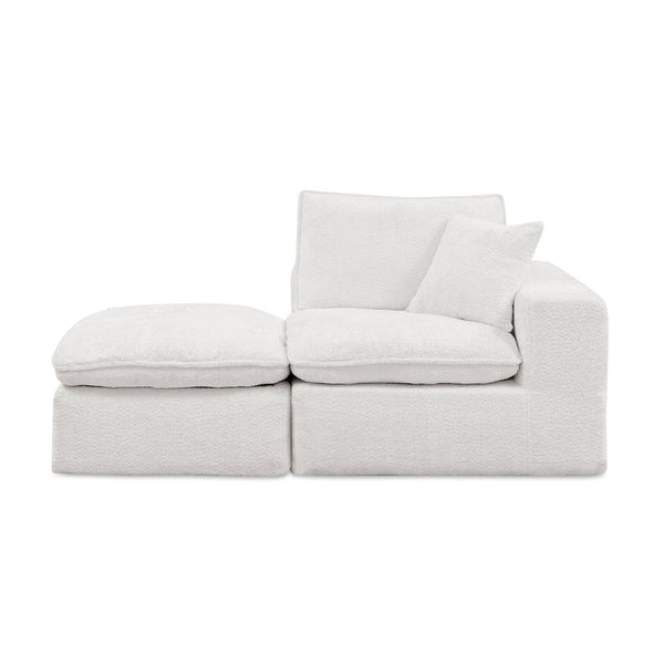 English Elm 107'' Boucle L-shaped Sectional with Reversible Chaise Deep Foam Seat Living Room Beige W1413S00162