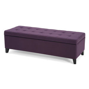 English Elm Christopher Knight Home® - STORAGE Tufted Purple Fabric Ottoman Bench with Hidden Storage, Pine Frame, Versatile Seat & Footrest N757P245670P