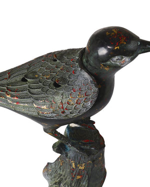 Currey & Company Han Dynasty Bird Bronze Sculpture - Exquisite 9-inch Decorative Art With Aged Patina Finish Black Bronze 1200-0992-currey-company