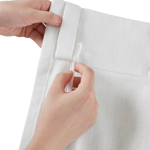 English Elm 2-piece Pinch Pleat Poly Linen Curtain Panels Tailored Formal Drape for Any Room White B035P482980