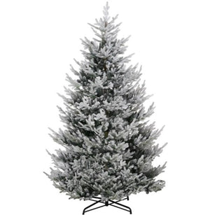 English Elm Flocked Artificial Pine Tree 9 Ft Nordic Winter Snow 1939 Tips Steel Base Indoor T3971P419188