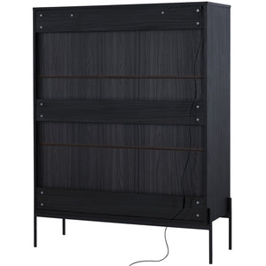 English Elm 51.2'' Freestanding Display Cabinet With Led Lighting & Adjustable Shelves - Modern Storage Solution For Home & Office N845P261794B