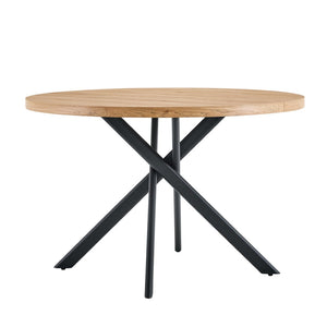 English Elm Round Foldable Mdf Dining Table with Radial Legs for Small Space Bistro Interiors Oak W3493P462093