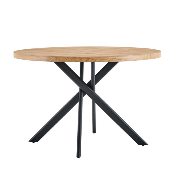 English Elm Round Foldable Mdf Dining Table with Radial Legs for Small Space Bistro Interiors Oak W3493P462093
