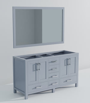 English Elm Dark Grey Double Bath Vanity With Mirror - 60" W X 22" D, Stylish Storage & Easy Installation! B2731S00515