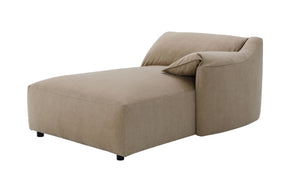 English Elm Veata Light Brown Suede Sectional Sofa with Pocket Coil Seats, Feather-Down Cushions, Chaise Comfort B2726S00537