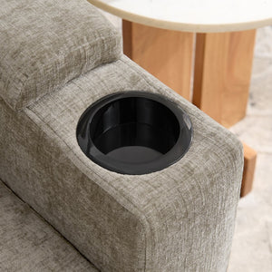 English Elm Single Chenille Manual Recliner with Usb Port Hidden Storage Ottoman and Cup Holders Brown W487P423653