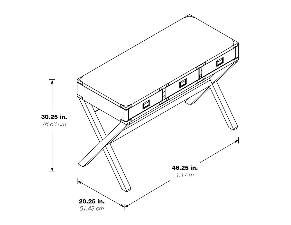 OSP Home Furnishings Wellington 46" Desk with Power Grey
